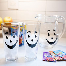 Load image into Gallery viewer, Kool-Aid Man 64-Ounce Glass Pitcher and Two 16-Ounce Pint Glasses DIY