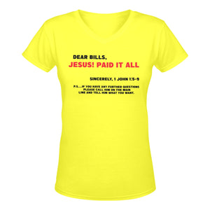 Jesus Paid It All V-Neck T-Shirt Restored Vision