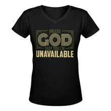 Load image into Gallery viewer, Unless God Sent You I&#39;m Unavailable V-Neck T-Shirt Restored Vision