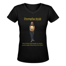 Load image into Gallery viewer, Custom V-Women&#39;s T-Shirt Proverbs 31:25 She Is Clothed With Strength &amp; Dignity