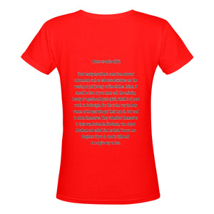 Custom V-Women's T-Shirt 1 Peter 3:3-6 Gentle & Quiet Spirit