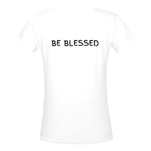 No Stress/Be Blessed - Women's Deep V-Neck T-shirt