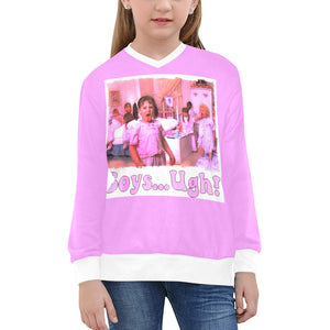 Girls' All Over Print V-Neck Sweater Kids