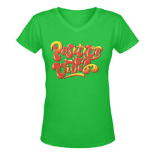 Load image into Gallery viewer, Positive Vibes Women&#39;s Deep V-Neck T-Shirt