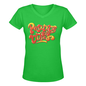 Positive Vibes Women's Deep V-Neck T-Shirt
