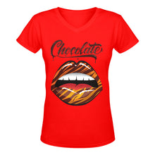 Load image into Gallery viewer, Chocolate Lips Women&#39;s Deep V-Neck T-Shirt Karma