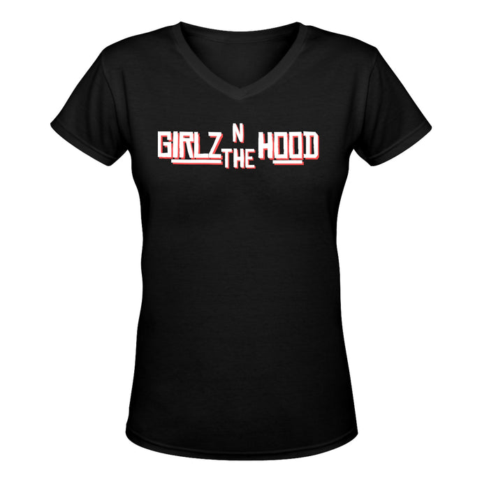 Girlz In The Hood - Women's Deep V-neck T-Shirt Karma
