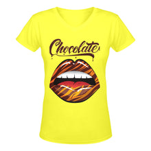 Load image into Gallery viewer, Chocolate Lips Women&#39;s Deep V-Neck T-Shirt Karma