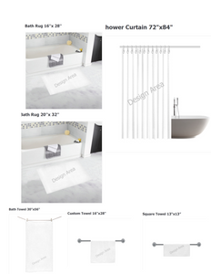 Custom Shower Curtain, Towel, Bath Rug, And/Or Bath Combination Set