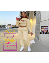 Load image into Gallery viewer, 3pcs Track Suit Super Crop Drawstring Hoodie with Tank and Joggers Set