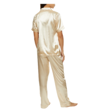 Load image into Gallery viewer, Satin Notch Collar Short Sleeve Pajama Shirt and Pants