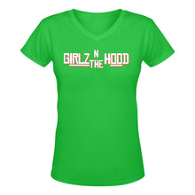 Load image into Gallery viewer, Girlz In The Hood - Women&#39;s Deep V-neck T-Shirt Karma