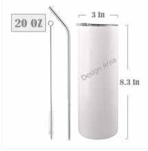 Load image into Gallery viewer, Customized 20oz Tall Skinny Tumbler With Lid And Straw