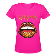 Load image into Gallery viewer, Caramel Lips Women&#39;s Deep V-Neck T-Shirt Karma
