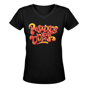 Positive Vibes Women's Deep V-Neck T-Shirt