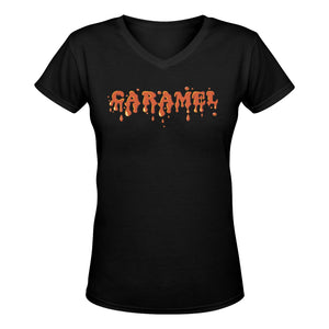 Caramel  Women's Deep V-Neck T-Shirt Karma
