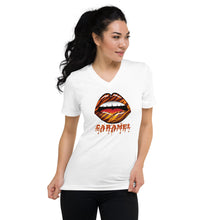 Load image into Gallery viewer, Caramel Lips Short Sleeve V-Neck T-Shirt